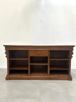 Pamono Counter in Elm Wood with Carved Details><noscript><img width=