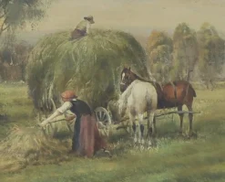 Hot Pamono Country Landscape, French School, Italian Oil on Canvas Painting