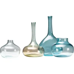 Pamono Crazy Bottles Vases by Claude and Florence Morin, Dieulefit, France, 1970s, Set of 4> Vases