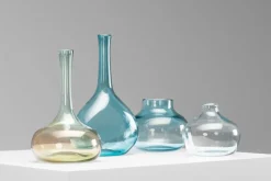 Pamono Crazy Bottles Vases by Claude and Florence Morin, Dieulefit, France, 1970s, Set of 4><noscript><img width=
