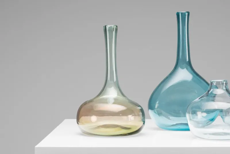 Pamono Crazy Bottles Vases by Claude and Florence Morin, Dieulefit, France, 1970s, Set of 4> Vases