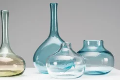 Pamono Crazy Bottles Vases by Claude and Florence Morin, Dieulefit, France, 1970s, Set of 4><noscript><img width=