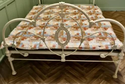 Pamono Cream Wrought Iron Double Bed, 1970s><noscript><img width=