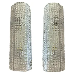 Pamono Crocodile Transparent Murano Glass Wall Sconces by Simoeng, Set of 2> Wall Lights & Sconces