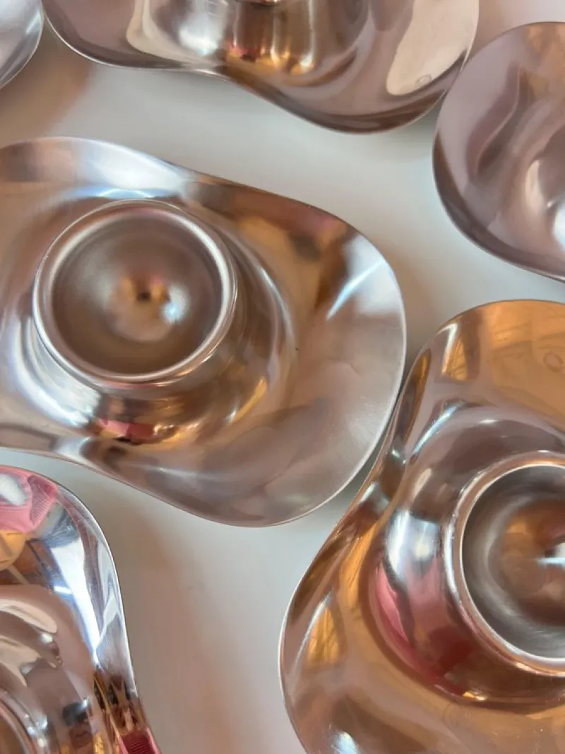 Pamono Cromargan Egg Cups by Wilhelm Wagenfeld for WMF, Set of 6> Dinnerware Accessories