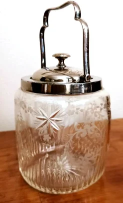 Pamono Crystal and Silver-Plated Ice Bucket with Lid from Mappin & Brothers><noscript><img width=