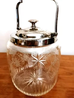 Pamono Crystal and Silver-Plated Ice Bucket with Lid from Mappin & Brothers><noscript><img width=