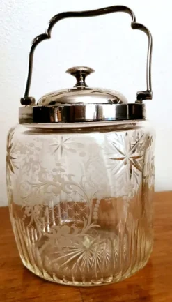 Pamono Crystal and Silver-Plated Ice Bucket with Lid from Mappin & Brothers><noscript><img width=