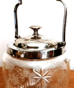 Pamono Crystal and Silver-Plated Ice Bucket with Lid from Mappin & Brothers><noscript><img width=