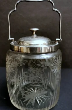 Pamono Crystal and Silver-Plated Ice Bucket with Lid from Mappin & Brothers><noscript><img width=