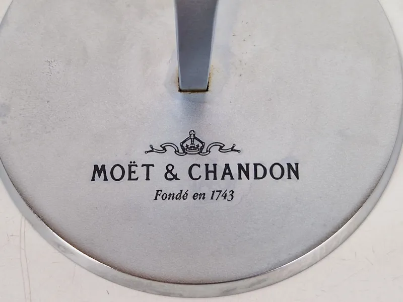 Clearance Pamono Crystal Champagne Flutes in Holder by Philippe Di Meo for Moët & Chandon, 1980s, Set of 2