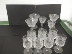 New Pamono Crystal Glasses, 1950s, Set of 12