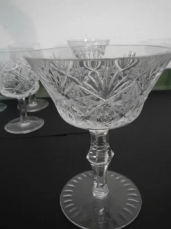 New Pamono Crystal Glasses, 1950s, Set of 12