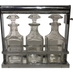 New Pamono Crystal Liquor Bottle Set by Jacques Adnet for Baccarat, Set of 4
