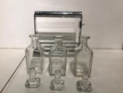 New Pamono Crystal Liquor Bottle Set by Jacques Adnet for Baccarat, Set of 4