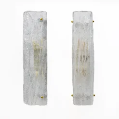 Sale Pamono Crystal Natural Murano Glass Sconces in the style of Mazzega, 2000s, Set of 2