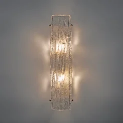 Sale Pamono Crystal Natural Murano Glass Sconces in the style of Mazzega, 2000s, Set of 2
