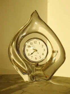 Sale Pamono Crystal Teardrop Clock by Jean Daum for Daum, 1960s