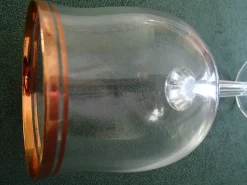 Pamono Crystal Wine Glasses with Gold Rim, 1960s, Set of 6><noscript><img width=