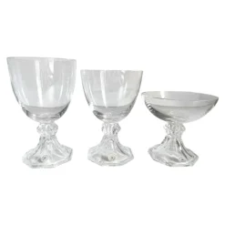 Outlet Pamono Crystal Yale Champagne, Red Wine and White Wine Glasses from Val Saint Lambert, 1970s, Set of 27