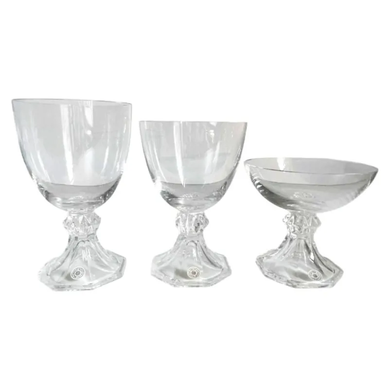 Outlet Pamono Crystal Yale Champagne, Red Wine and White Wine Glasses from Val Saint Lambert, 1970s, Set of 27