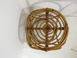 Pamono Cubic Coffee Table in Rattan, Italy, 1950s><noscript><img width=