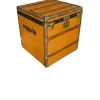 Pamono Cubic Hat Trunk in Orange Canvas from Moynat, 1920s> Trunks Crates & Baskets