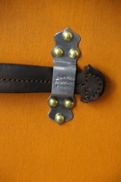 Pamono Cubic Hat Trunk in Orange Canvas from Moynat, 1920s><noscript><img width=