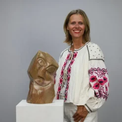 Pamono Cubist Head Sculpture, 2008, Marble><noscript><img width=