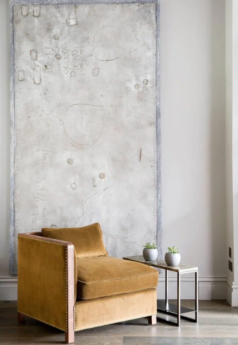 Clearance Pamono Cupid Corner Chair in Walnut and Luxe Velvet by Casa Botelho