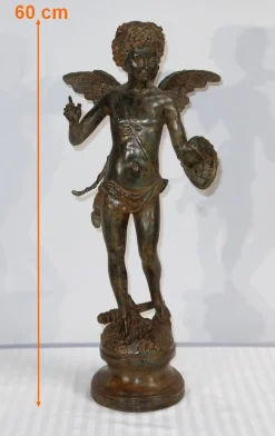 Pamono Cupid, Early 1800s, Large Bronze> Classical