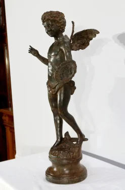 Pamono Cupid, Early 1800s, Large Bronze><noscript><img width=