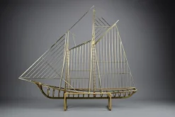 Pamono Curtis Jere, Sailboat Sculpture, 1976, Brass><noscript><img width=