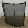 Pamono Curved Brass and Iron Nursery Fire Guard, 1960s> Fireplaces And Mantels