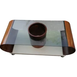 Online Pamono Curved Central Round Liquor Table, 1970s