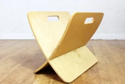 Pamono Curved Plywood Magazine Rack, 1980s> Magazine Racks