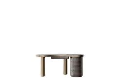 Best Pamono Curved Shape Top Gold Bronze Desk with Metal Frame by Ultramobili