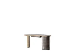Best Pamono Curved Shape Top Gold Bronze Desk with Metal Frame by Ultramobili