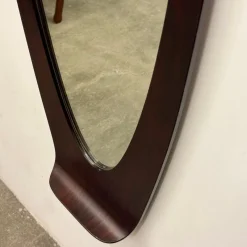 New Pamono Curved Wood Mirror by Campo E Graffi, 1950s