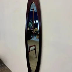 New Pamono Curved Wood Mirror by Campo E Graffi, 1950s