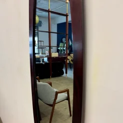New Pamono Curved Wood Mirror by Campo E Graffi, 1950s