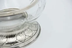 Pamono Cut Glass Fruit Bowl with Silver Base and Rim> Bowls