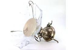 Pamono Cut Glass Fruit Bowl with Silver Structure><noscript><img width=