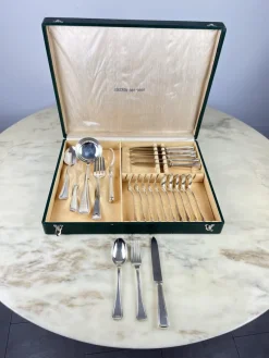 Pamono Cutlery Service in 800 Silver, Italy, 1980s, Set of 23> Dinnerware Accessories