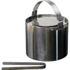 Best Pamono Cylinda Stainless Steel Ice Bucket with Tongs by Arne Jacobsen for Stelton, 1970s, Set of 2