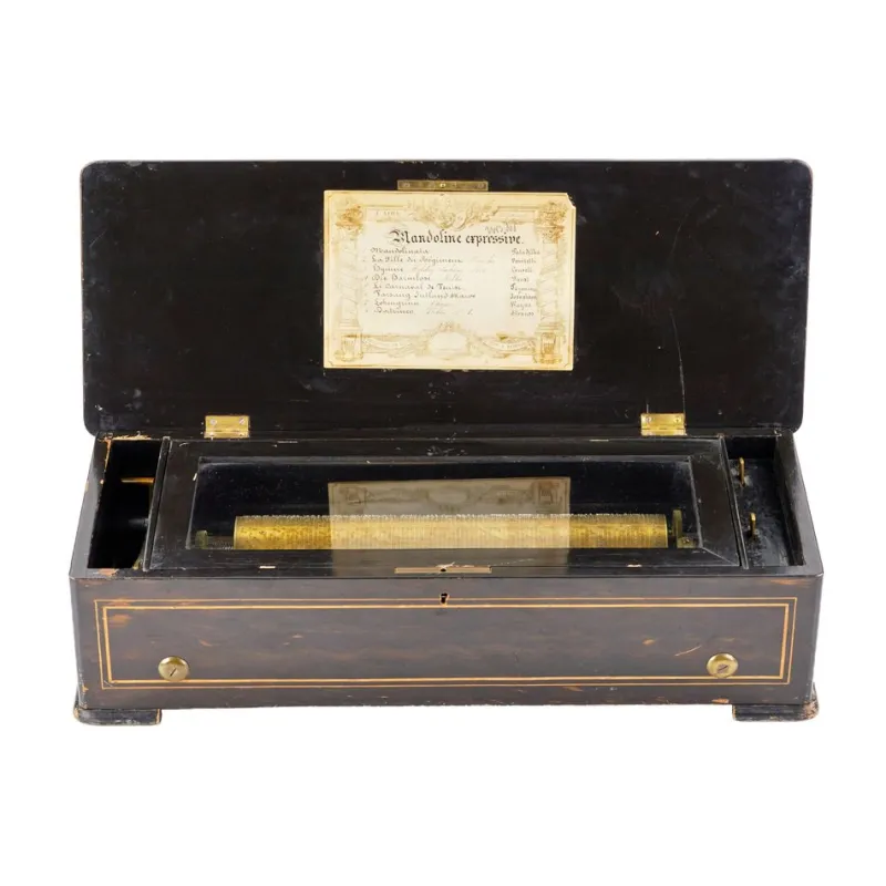 Outlet Pamono Cylindrical Music Box with 8 Melodies, 1890s