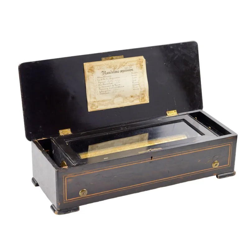 Outlet Pamono Cylindrical Music Box with 8 Melodies, 1890s