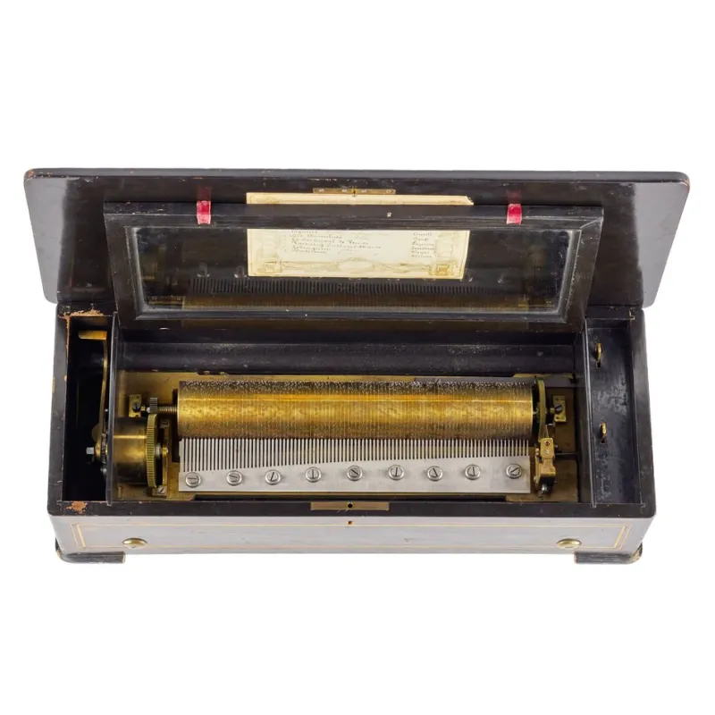 Outlet Pamono Cylindrical Music Box with 8 Melodies, 1890s