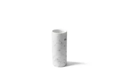 Pamono Cylindrical Satin White Carrara Marble Vase> Tabletop