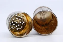 Pamono Cylindrical Silver Salt Shaker with Shells and Scrolls><noscript><img width=